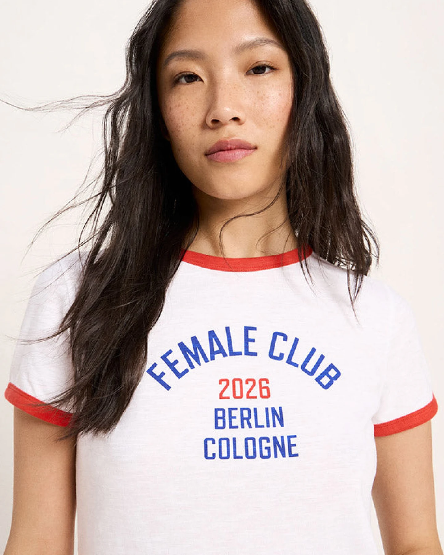 Lanius Damen vegan T-Shirt Statement Für Damen Club Weiß – Ansicht 2