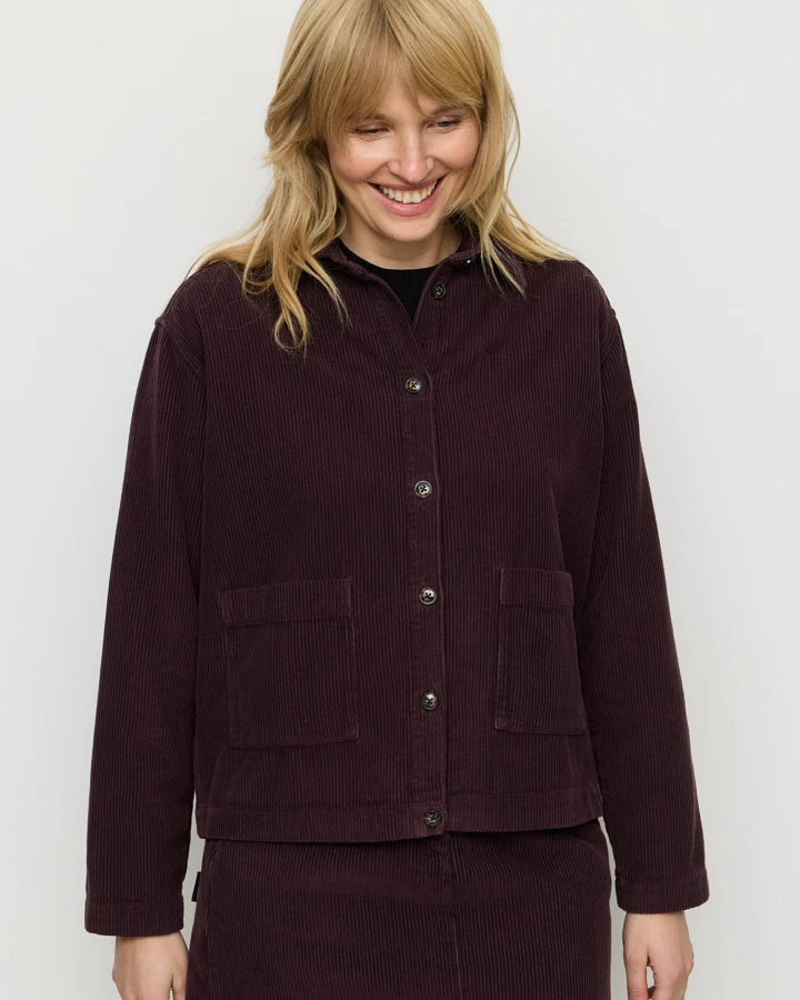 Recolution Damen vegan Overshirt Rhodea Dark Grape