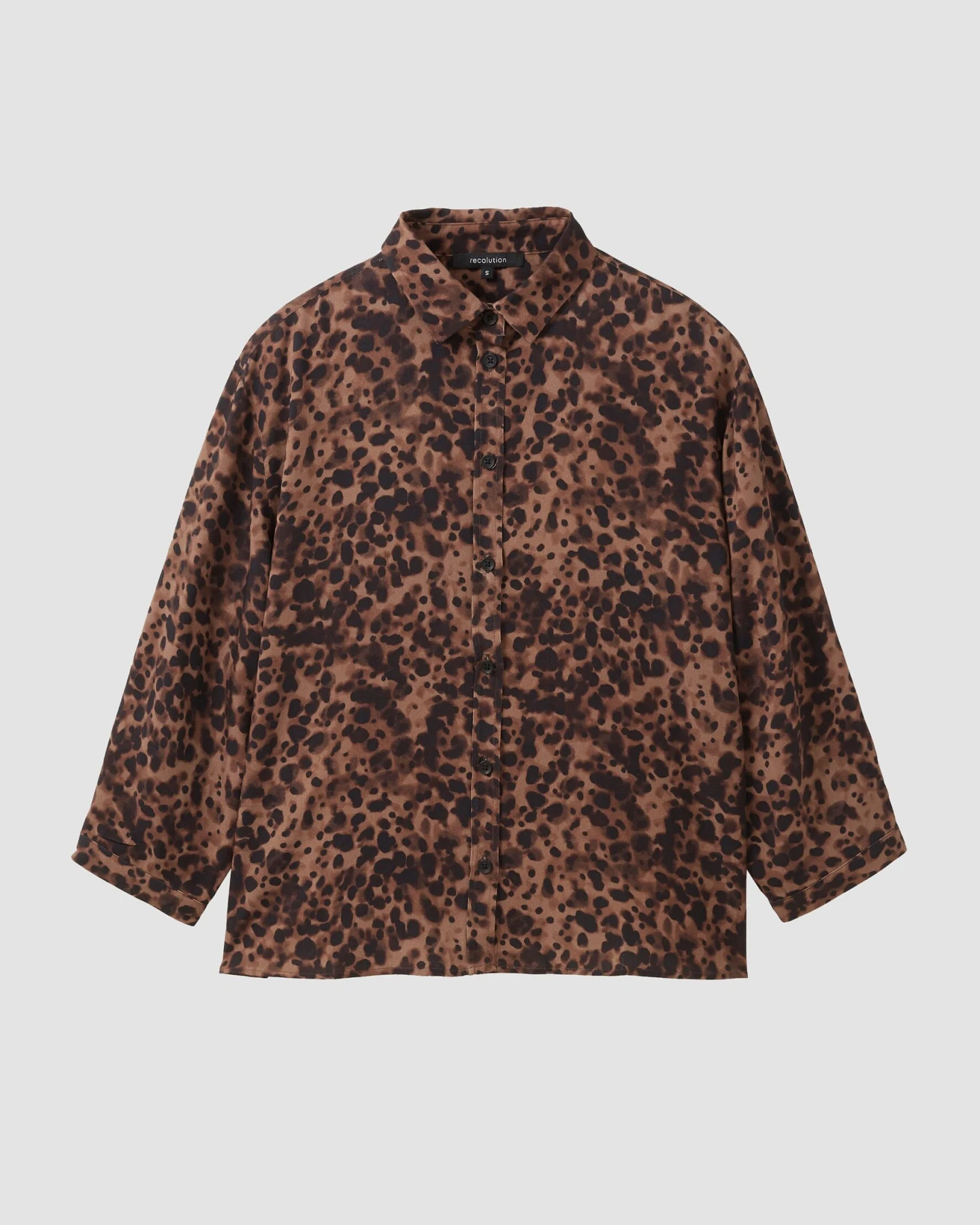 Recolution Damen vegan Bluse Cypress Leo Cognac-Braun – Ansicht 2