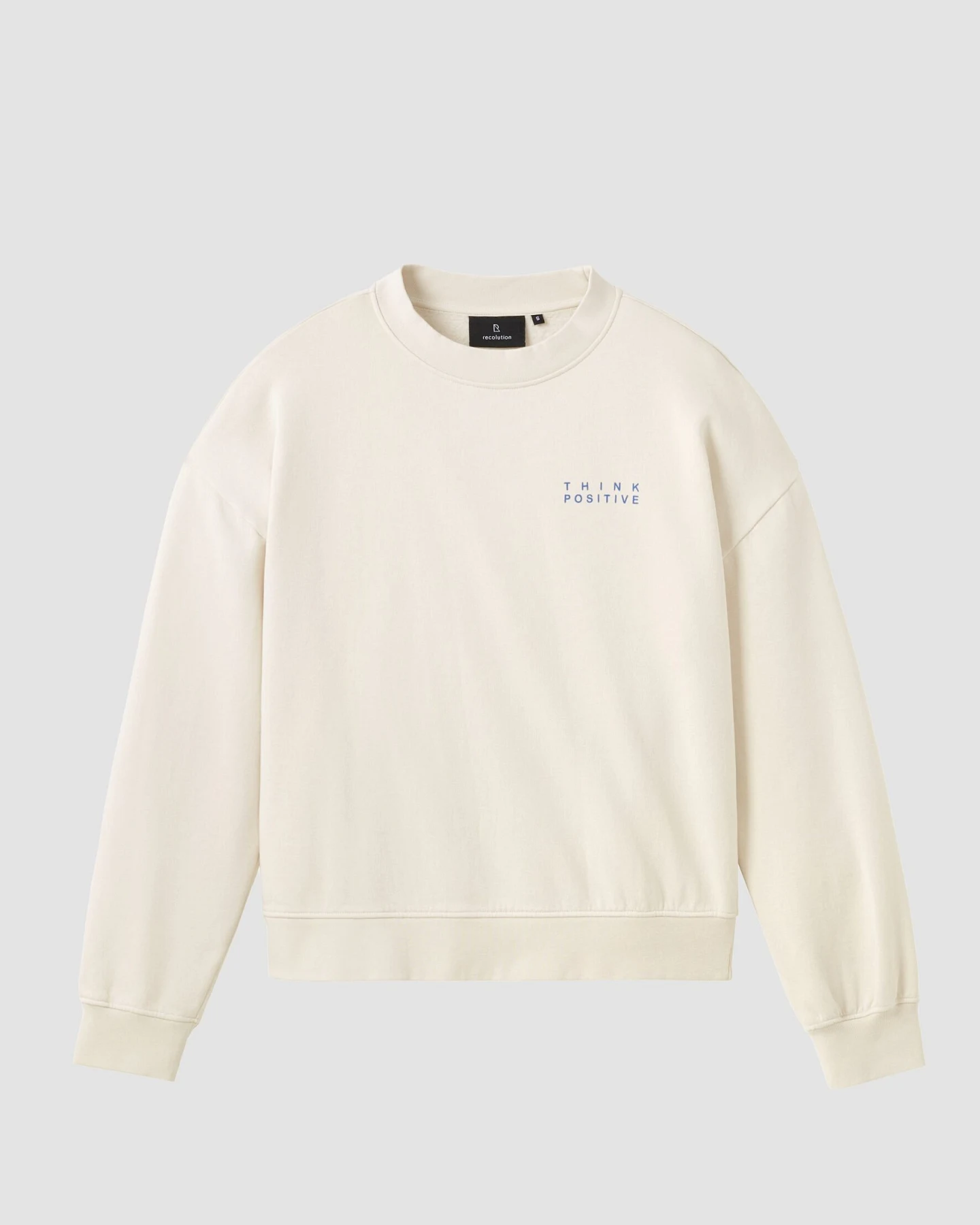 Recolution Damen vegan Sweatshirt Nerine Think Positive Arctic White – Ansicht 2