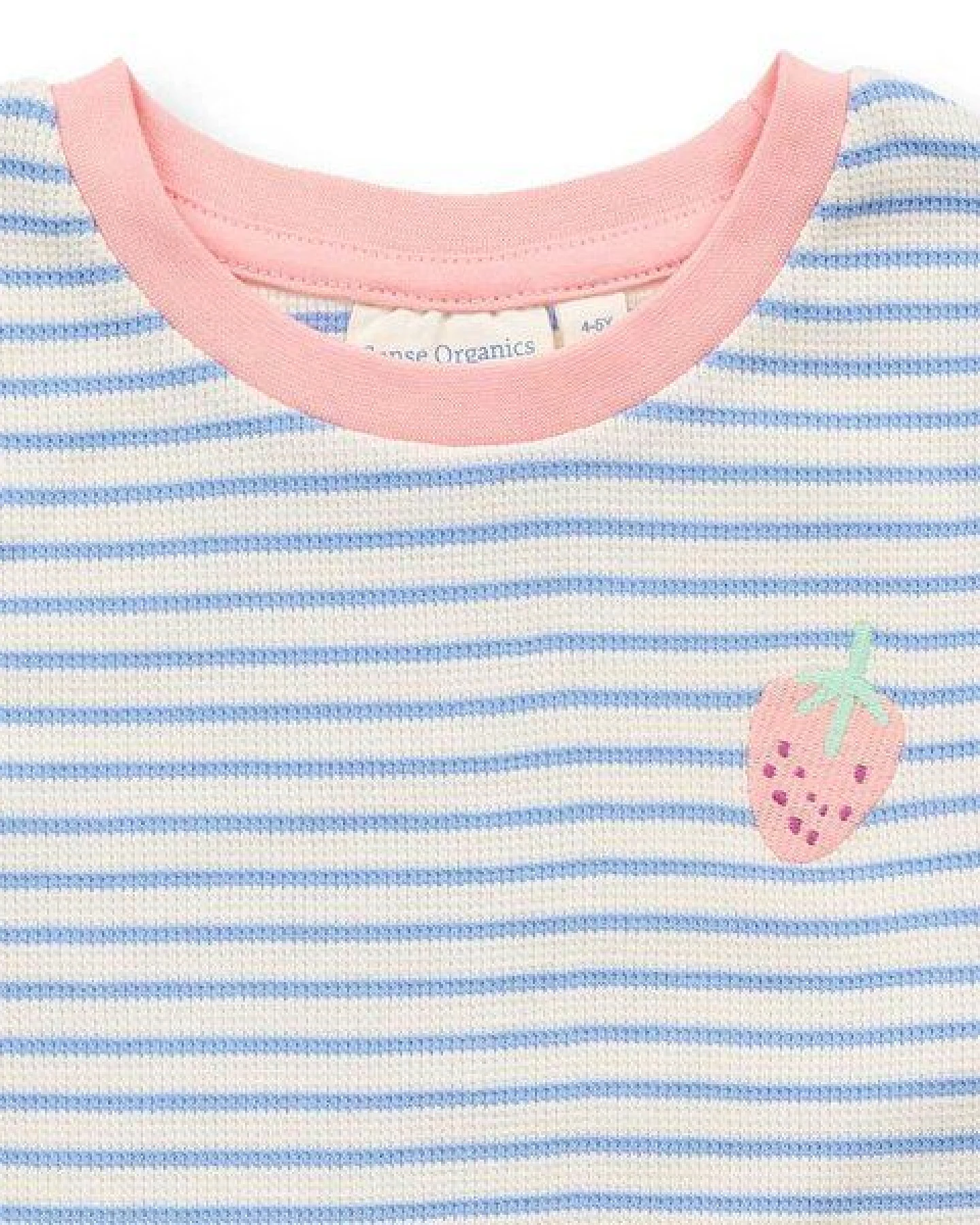 Sense Organics Mädchen Schlafanzug blau-weiß geringelt, Modell JUNIS – Ansicht 3