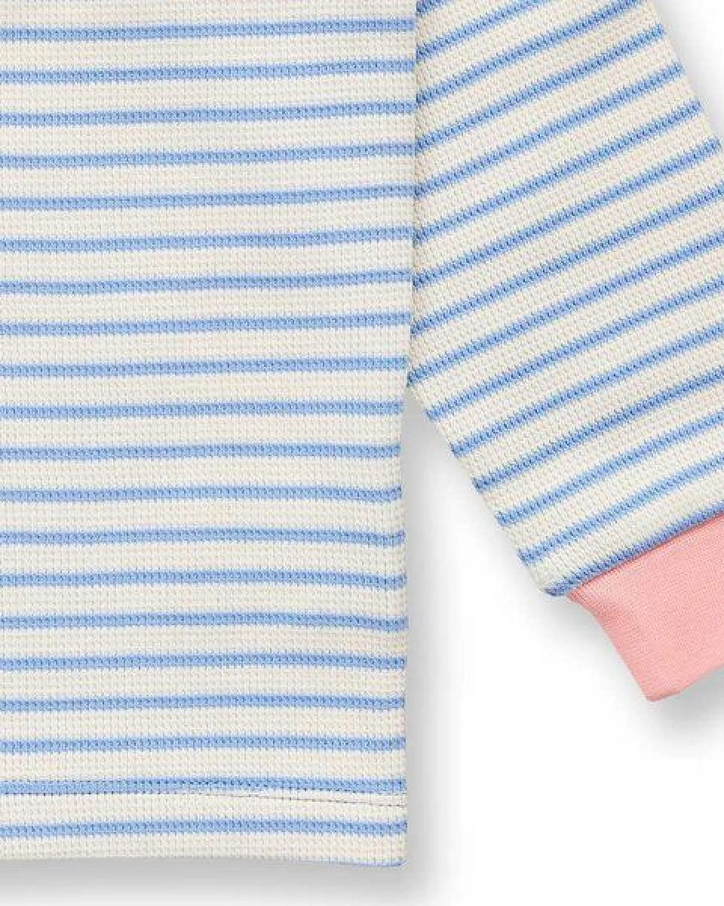 Sense Organics Mädchen Schlafanzug blau-weiß geringelt, Modell JUNIS – Ansicht 4
