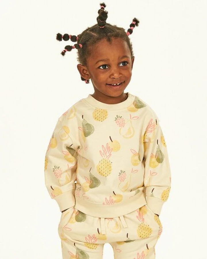 Sense Organics Baby Sweatshirt mit Früchtedruck, Modell SIAM