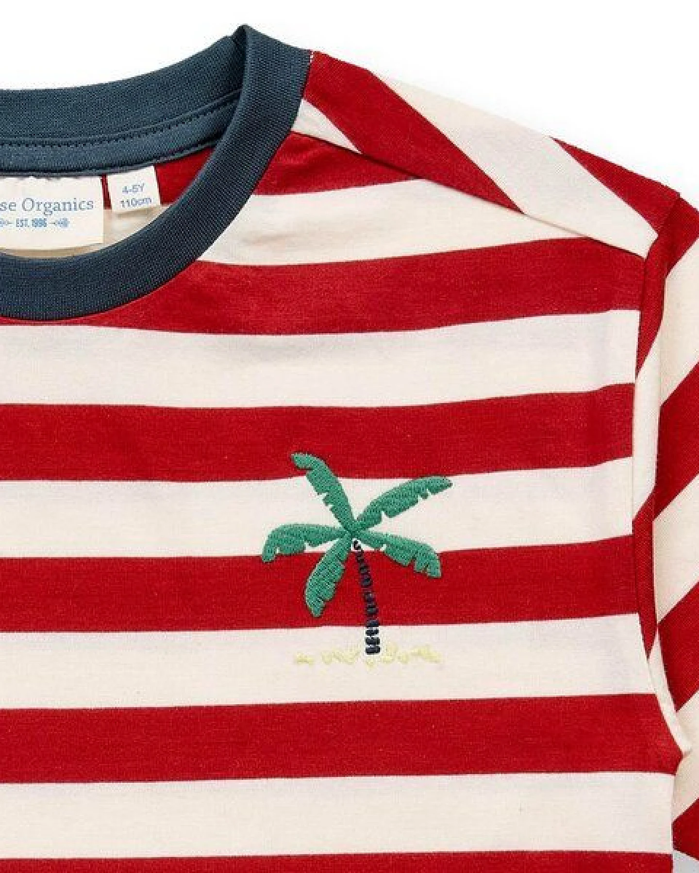 Sense Organics T-Shirt für Kinder rot-weiß geringelt, Modell OSWIN – Ansicht 3