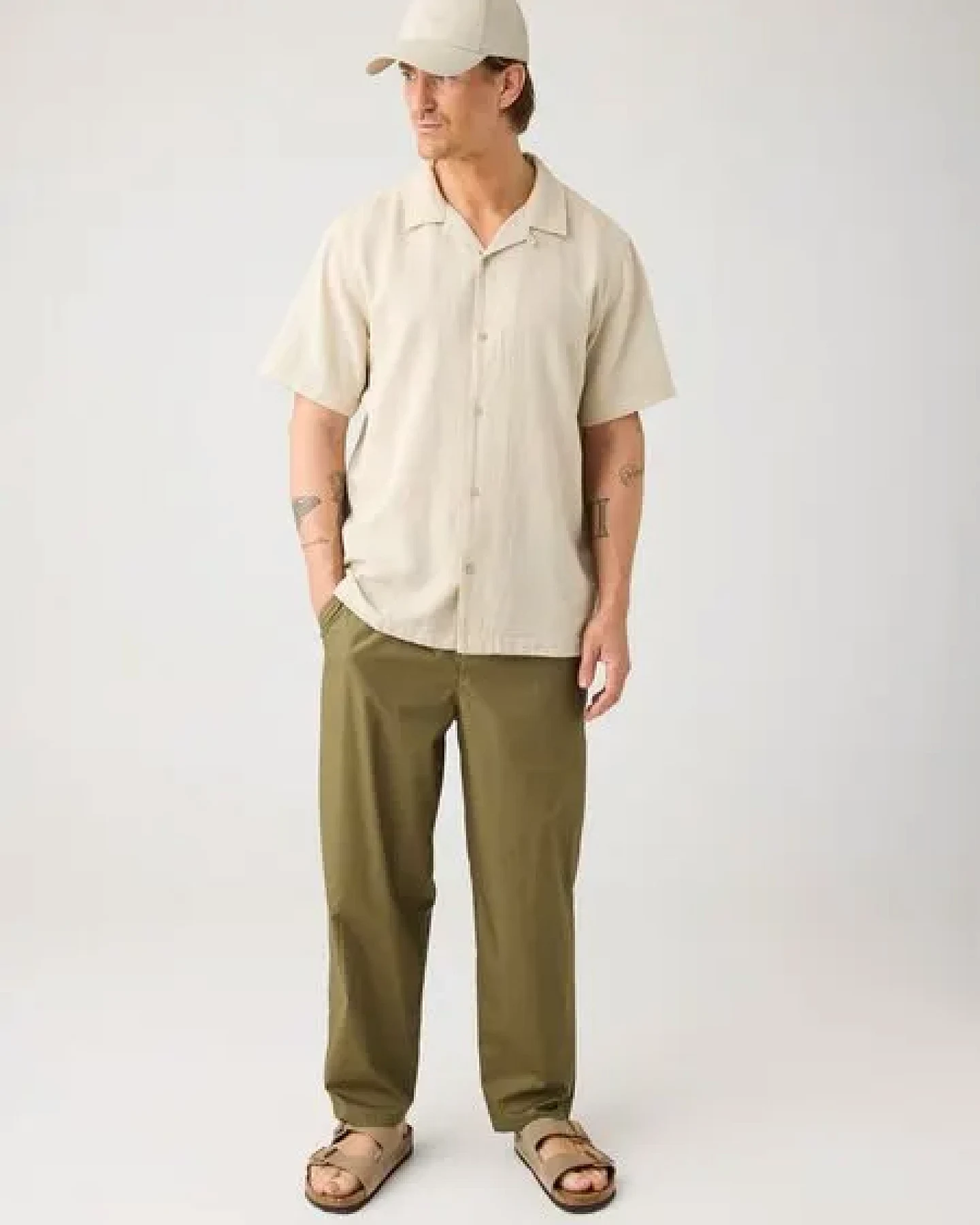 KnowledgeCotton Apparel Lockeres Kurzarmhemd aus Bio-Baumwolle – Ansicht 3