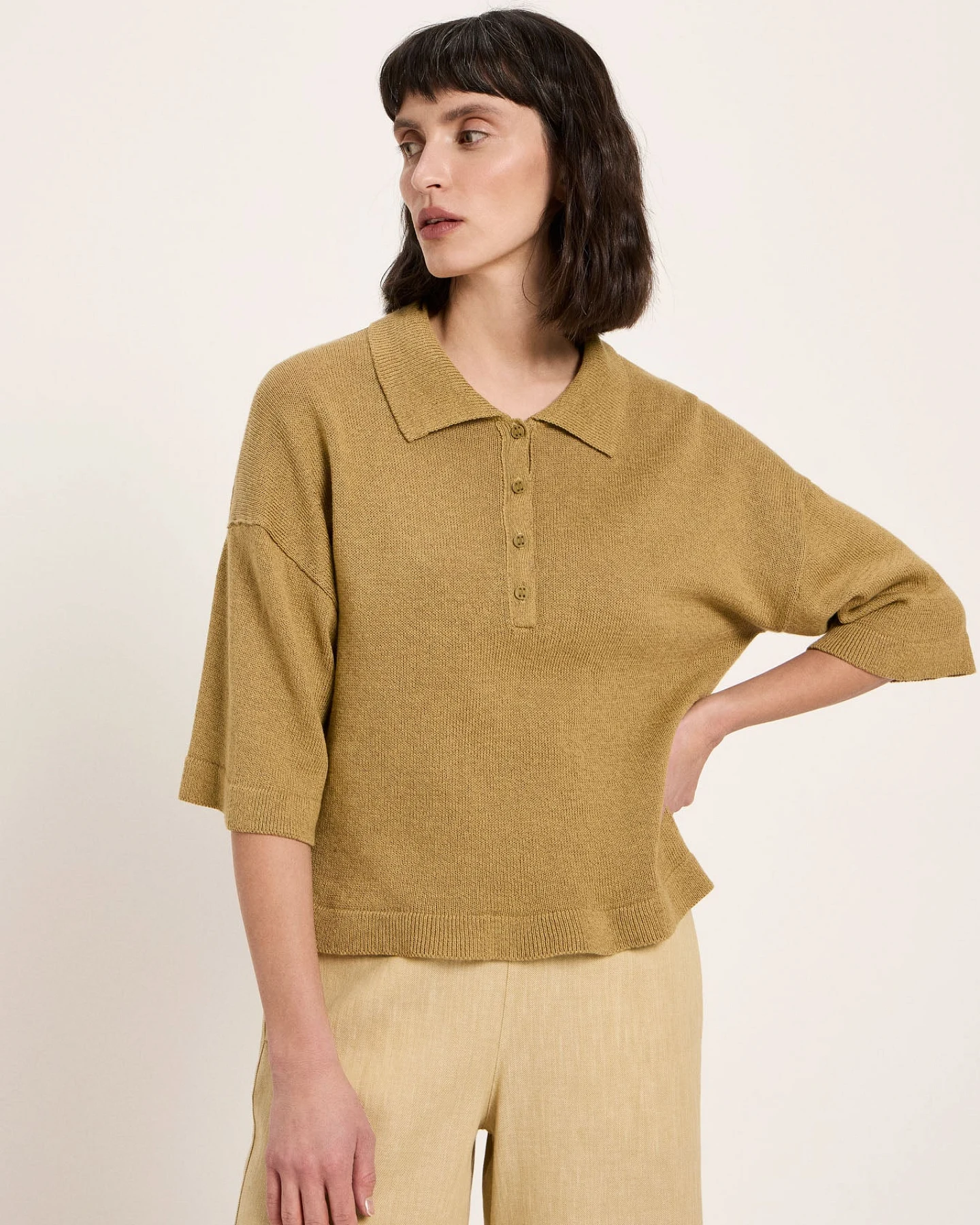 Halbarmpullover mit Polo-Kragen – Ansicht 2
