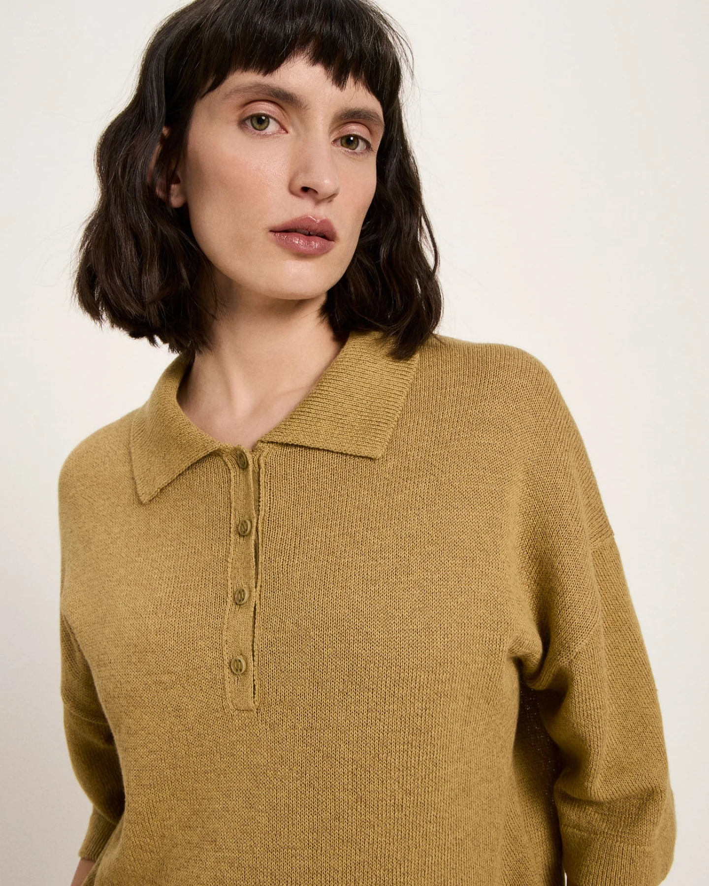 Halbarmpullover mit Polo-Kragen – Ansicht 3