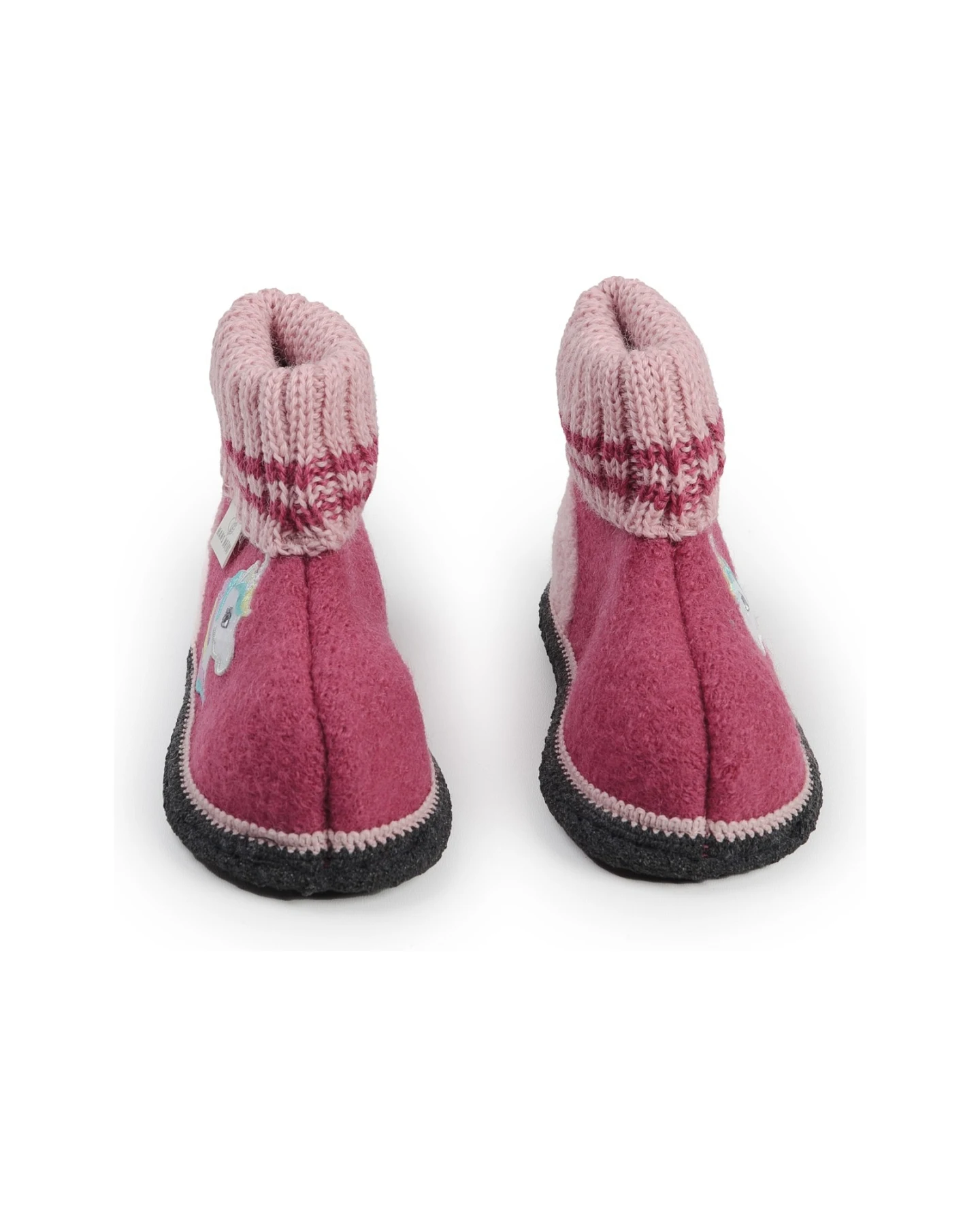 Kinder Hausschuhe Hüttenschuhe Einhorn himbeere-rosa Gr. 23 – Ansicht 2
