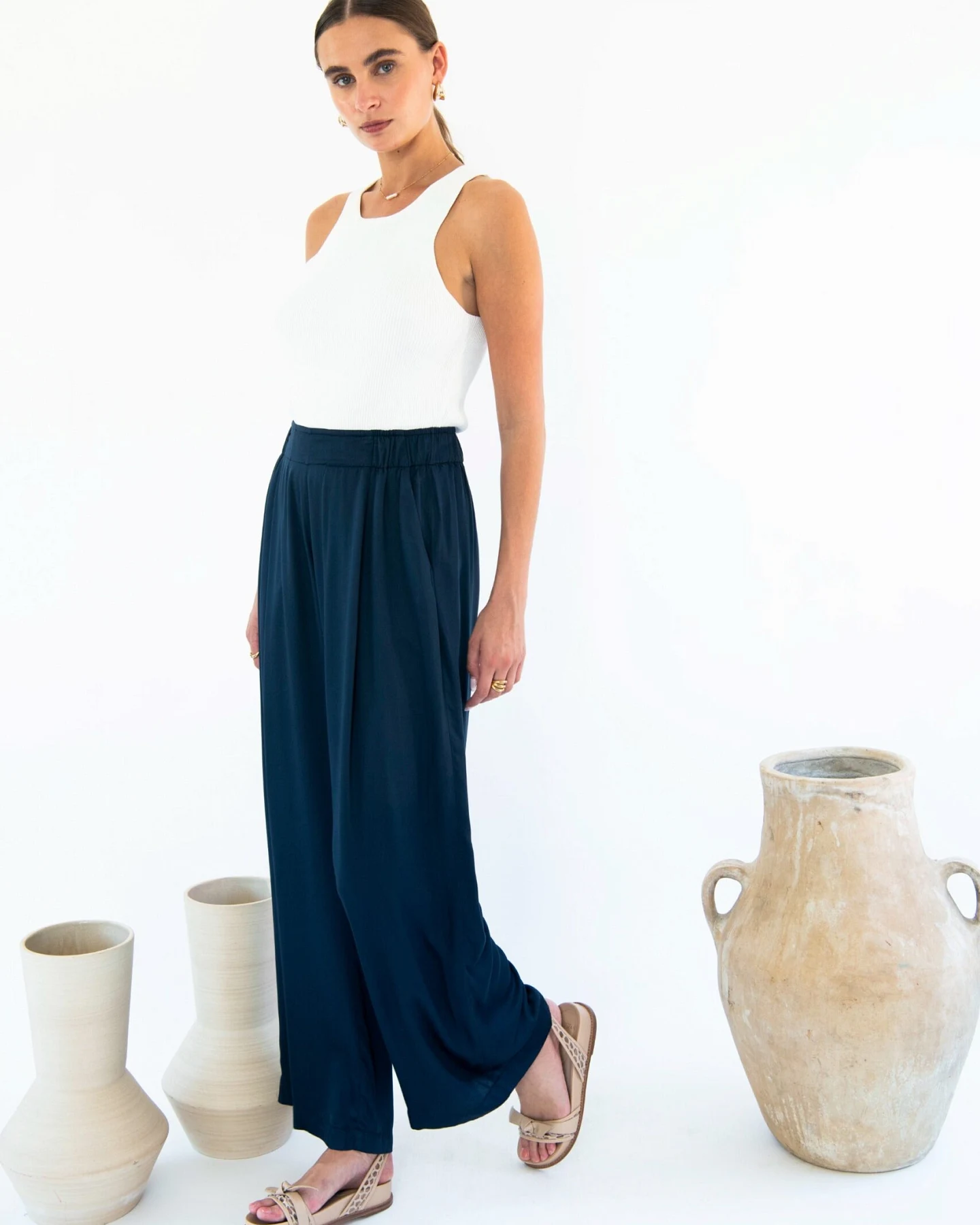Neu Nomads Damen vegan Hose Garbo Mitternacht – Ansicht 2