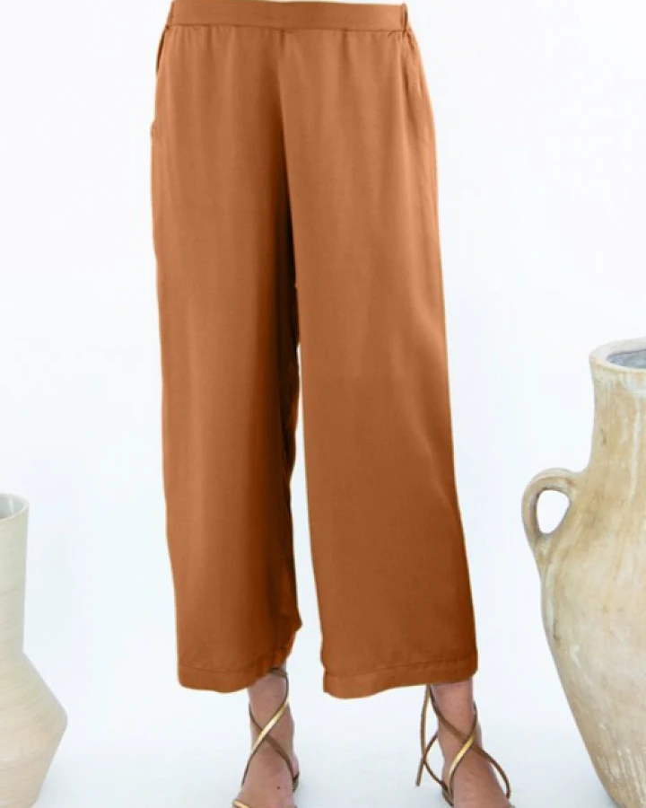 Neu Nomads Damen vegan Hose Cropped Palazzo Carina Caramel