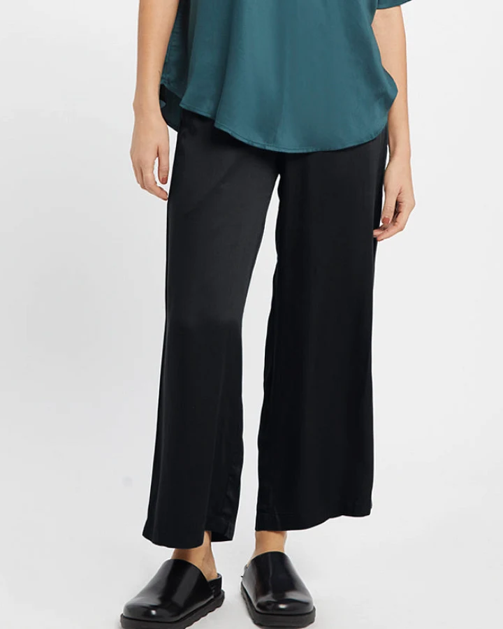 Neu Nomads Damen vegan Hose Cropped Palazzo Carina Schwarz