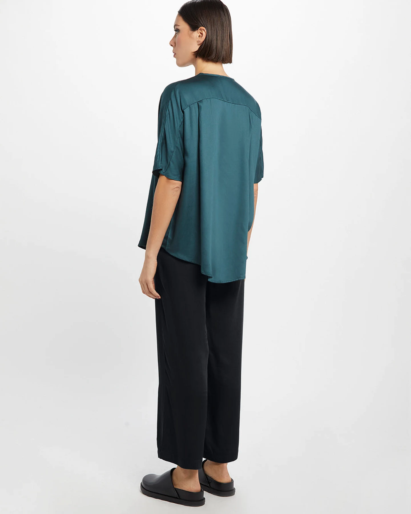 Neu Nomads Damen vegan Hose Cropped Palazzo Carina Schwarz – Ansicht 2