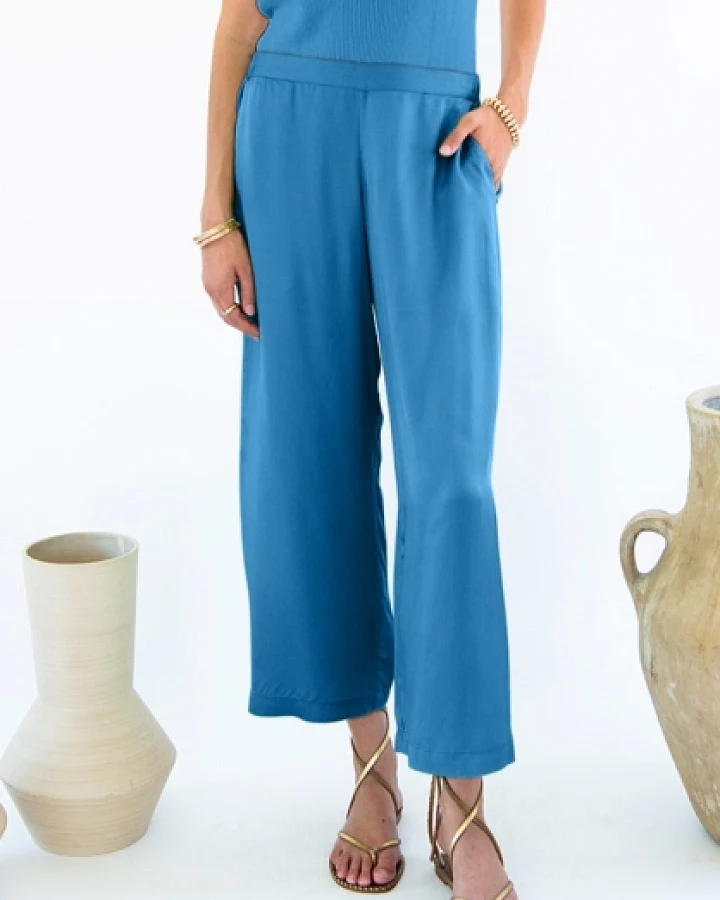 Neu Nomads Damen vegan Hose Cropped Palazzo Carina Ocean