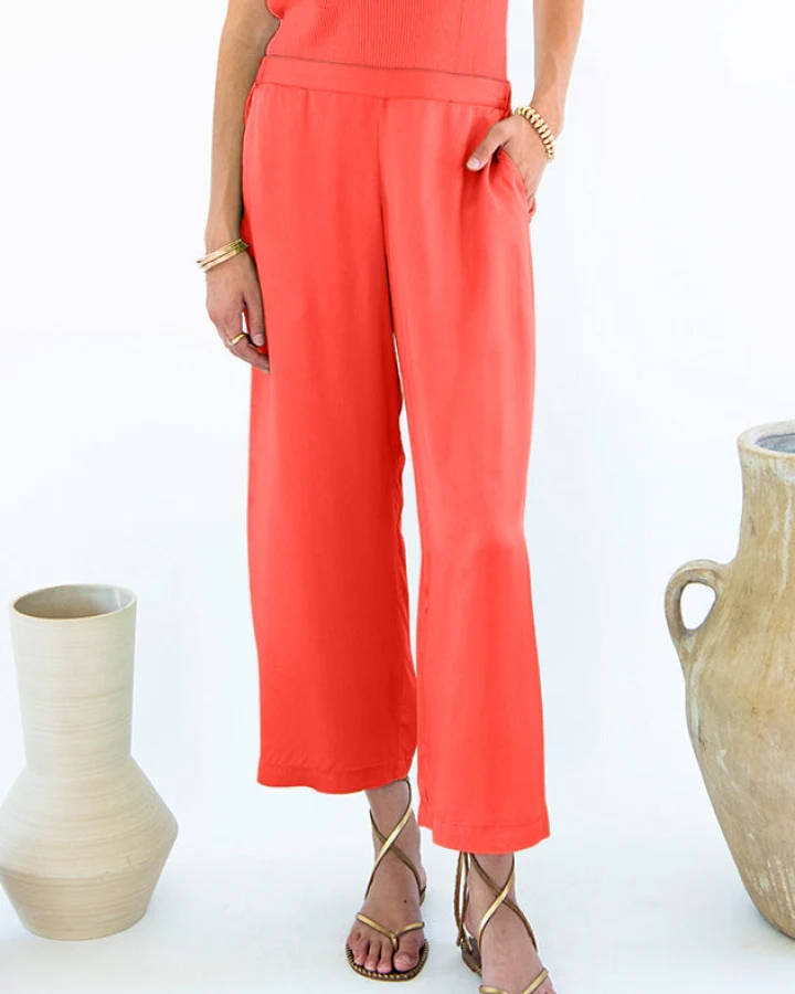 Neu Nomads Damen vegan Hose Cropped Palazzo Carina Coral
