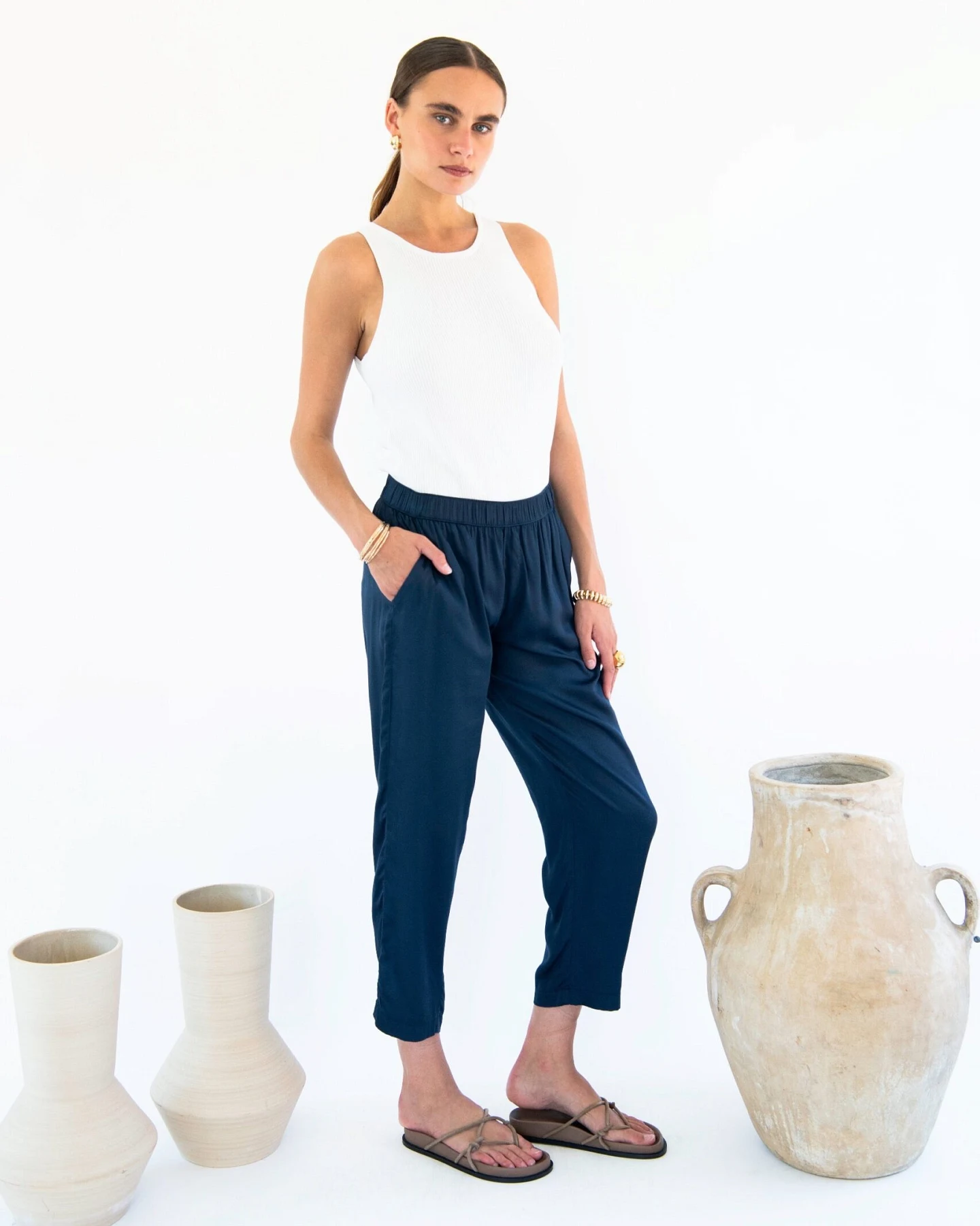 Neu Nomads Damen vegan Hose Beverly Midnight – Ansicht 2