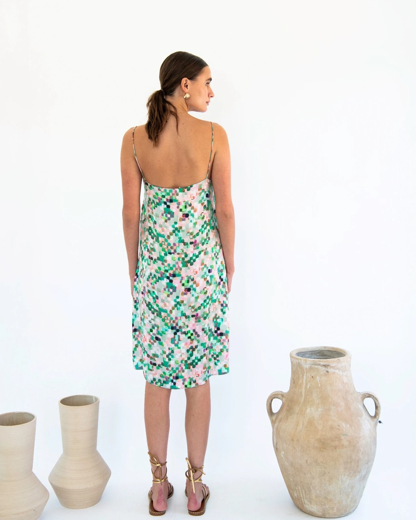 Neu Nomads Damen vegan Slip Dress Boxy Julianne Pixel Print – Ansicht 2