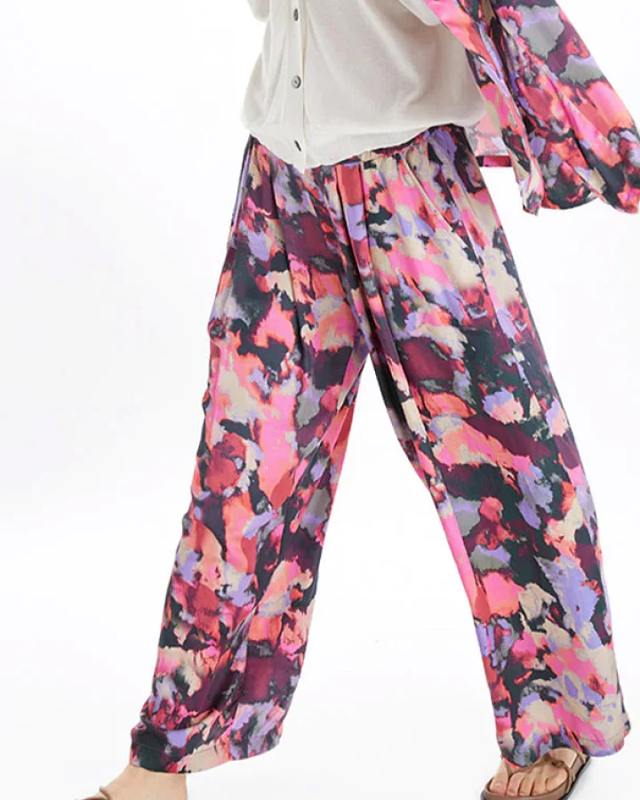 Neu Nomads Damen vegan Hose Cropped Palazzo Gem Print