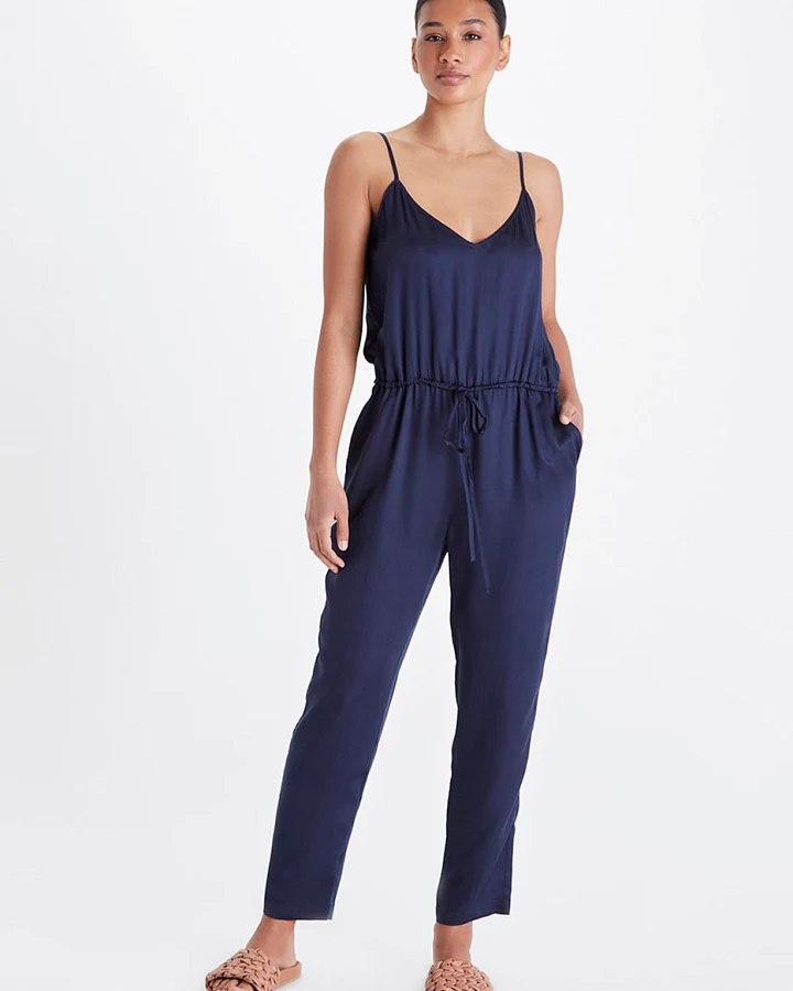 Neu Nomads Damen vegan Jumpsuit Kordelzug Sydney Mitternacht