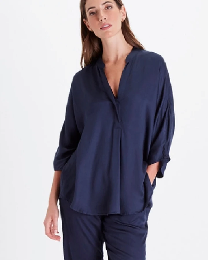 Neu Nomads Damen vegan Bluse Kerala Mitternacht