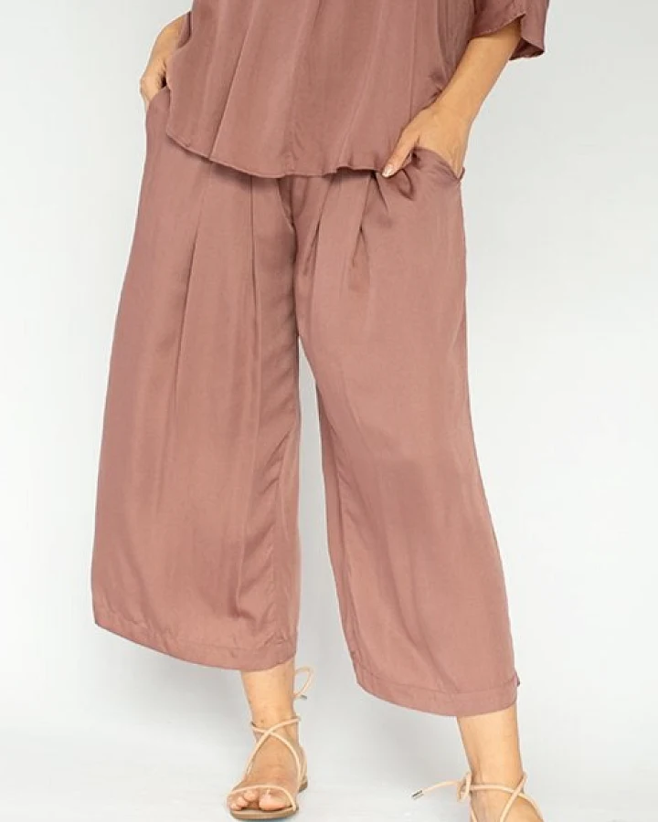 Neu Nomads Damen vegan Hose Cropped Palazzo Terra
