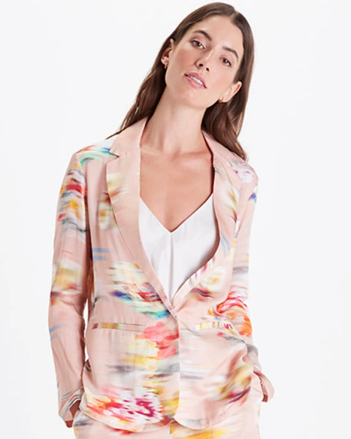 Neu Nomads Damen vegan Jacke Karlie Blume Unschärfe Druck