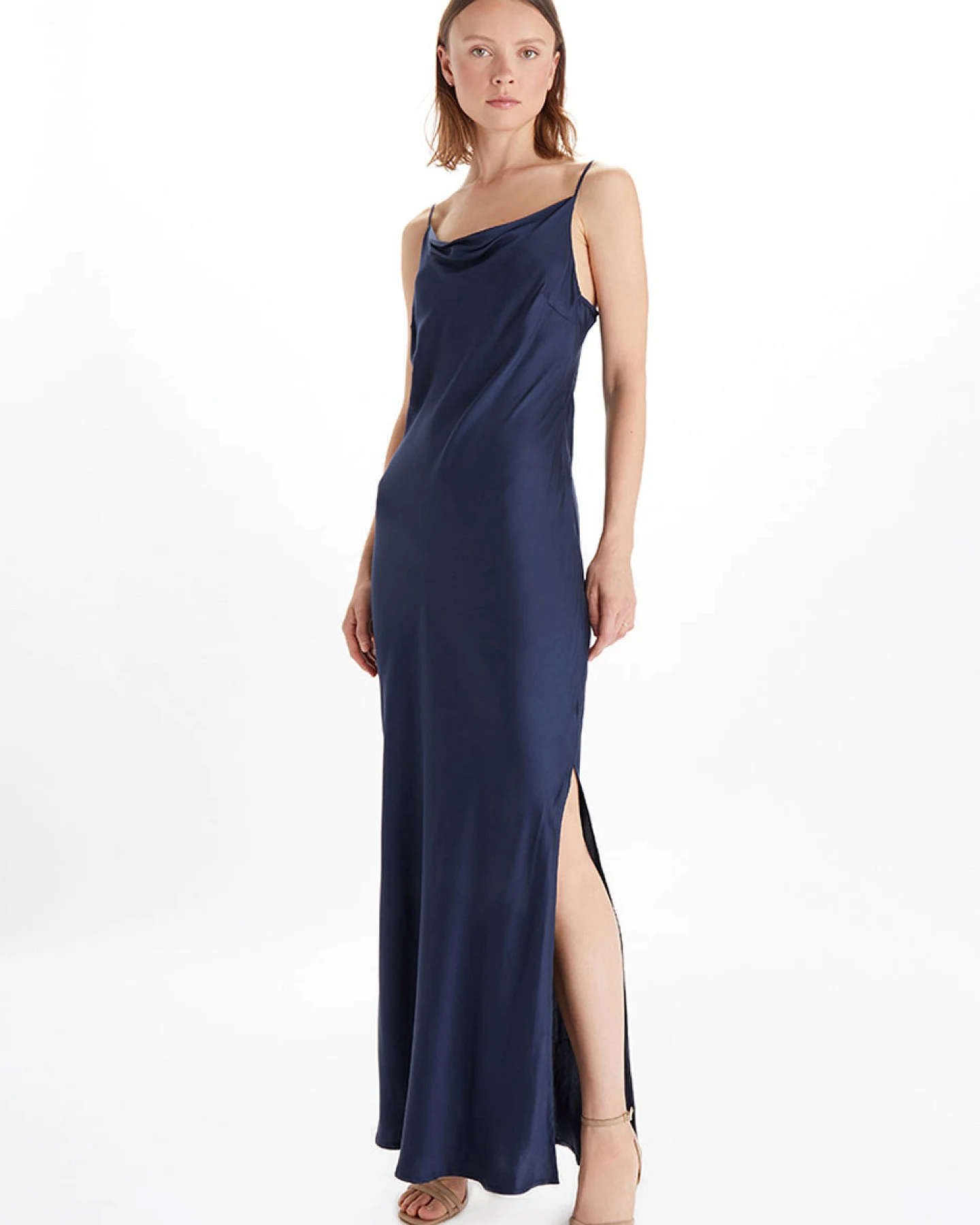 Neu Nomads Damen vegan Kleid Cowl Neck Midnight – Ansicht 2