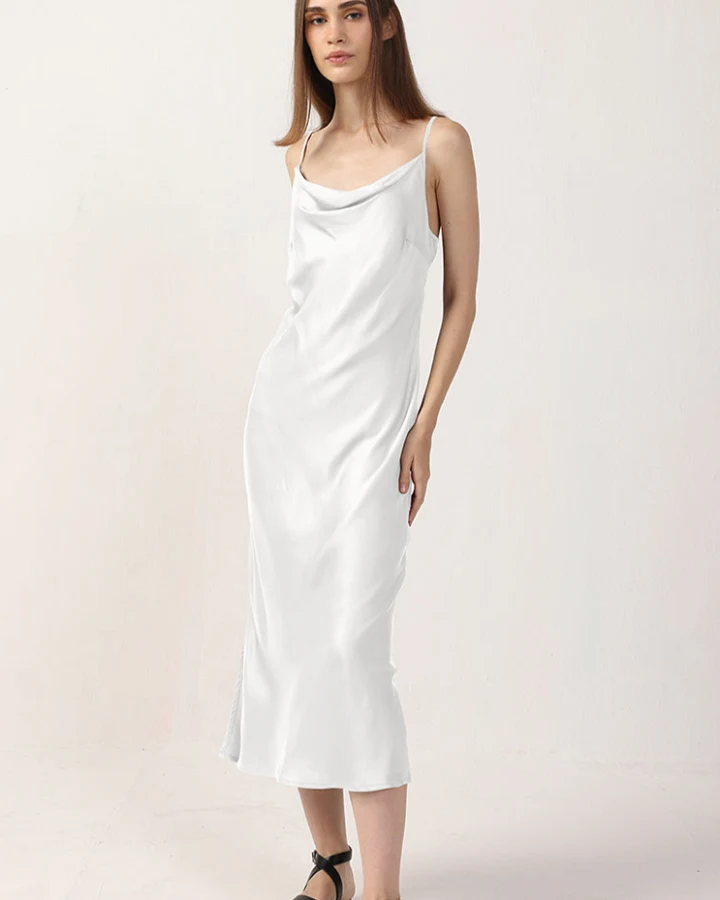 Neu Nomads Damen vegan Kleid Midi Rundhalsausschnitt Schneewittchen
