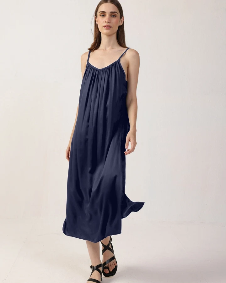 Neu Nomads Damen vegan Kleid Adele Mitternacht