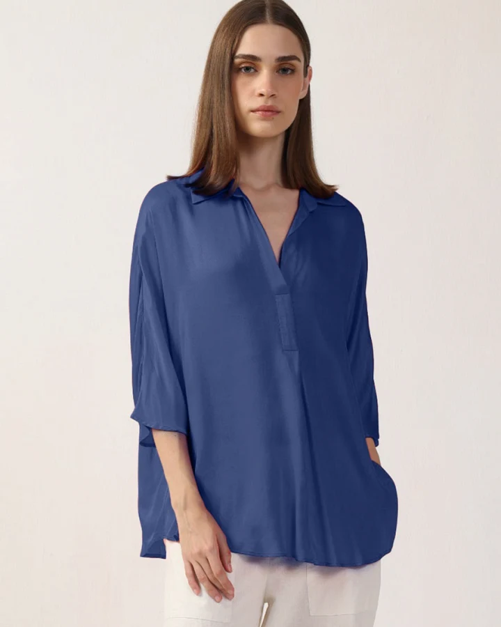 Neu Nomads Damen vegan Bluse Jasmine Bluejay