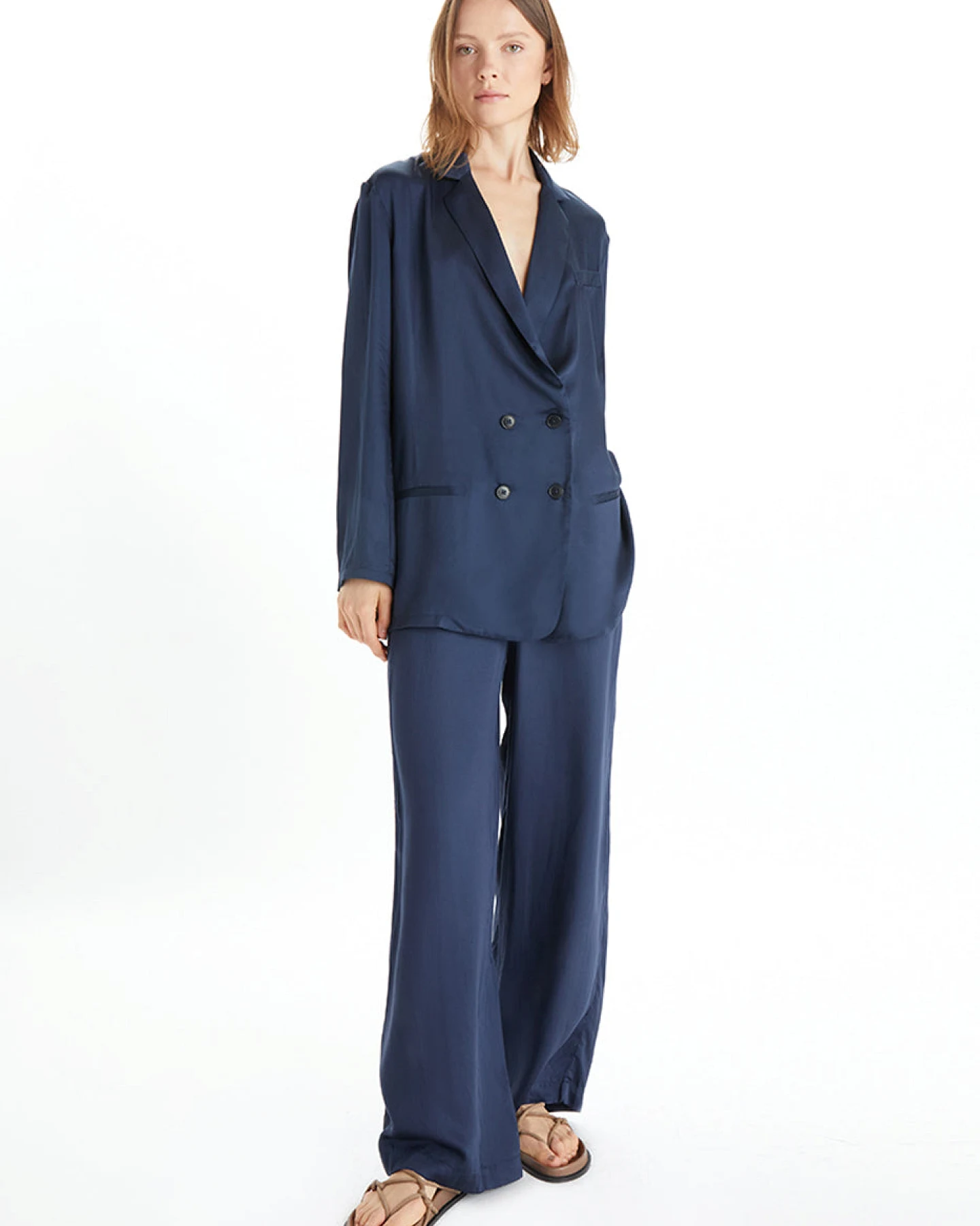 Neu Nomads Damen vegan Hose Carina Palazzo Mitternachtsblau – Ansicht 2