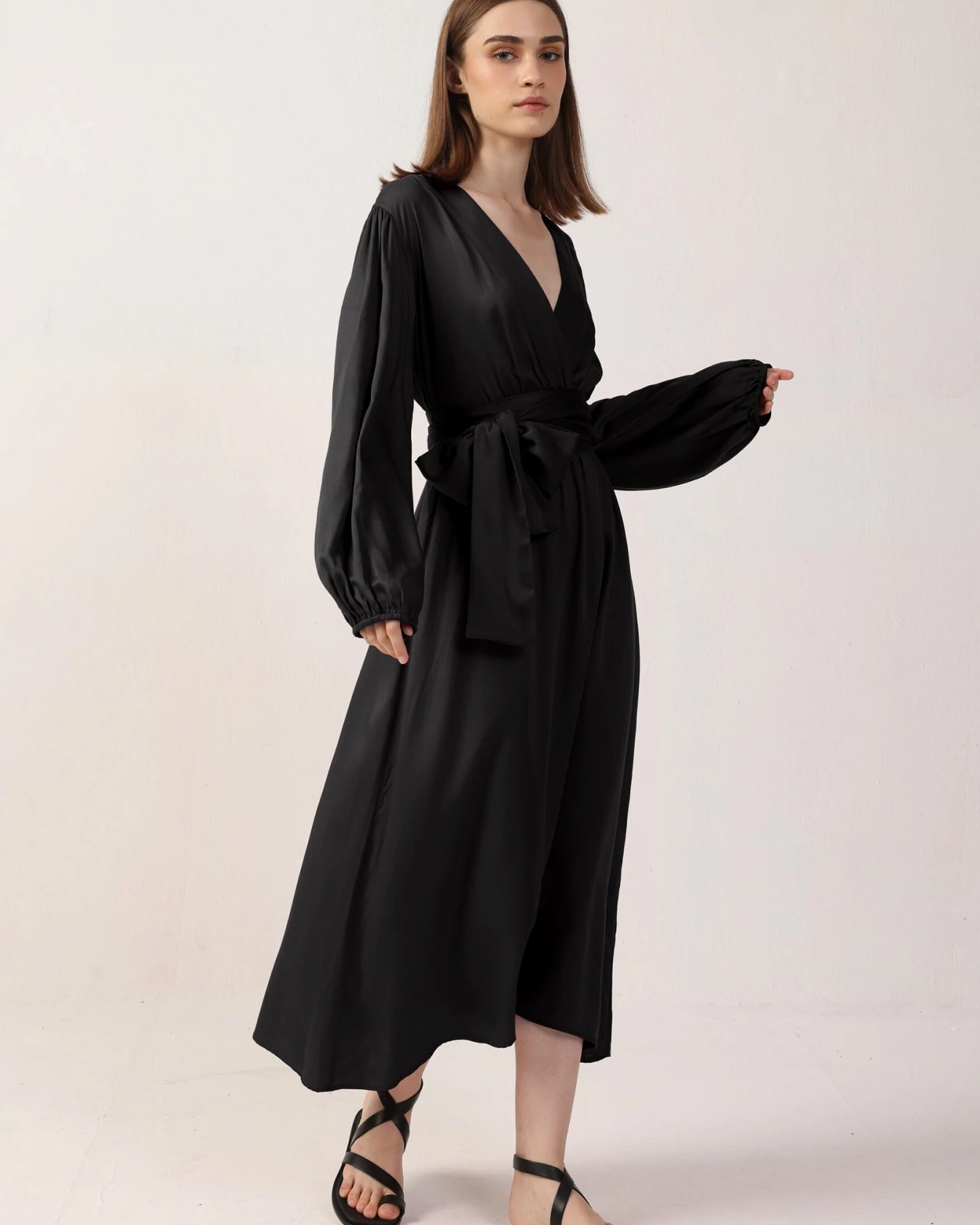 Neu Nomads Damen vegan Kleid Rachel Langarm Schwarz – Ansicht 2