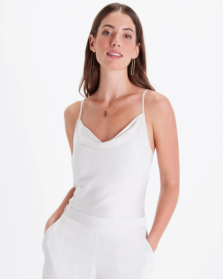 Neu Nomads Damen vegan Tops Cowl Neck Schneewittchen