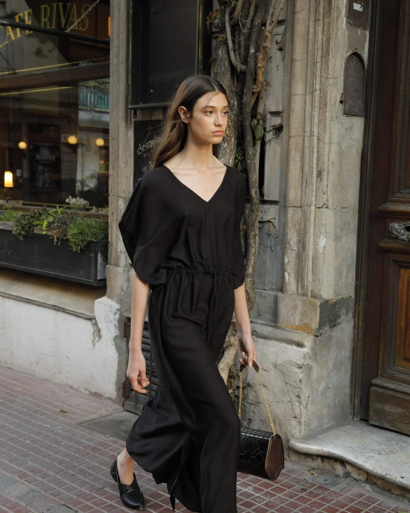 Neu Nomads Damen vegan Kleid Kaftan Capri Schiefer Schwarz – Ansicht 2