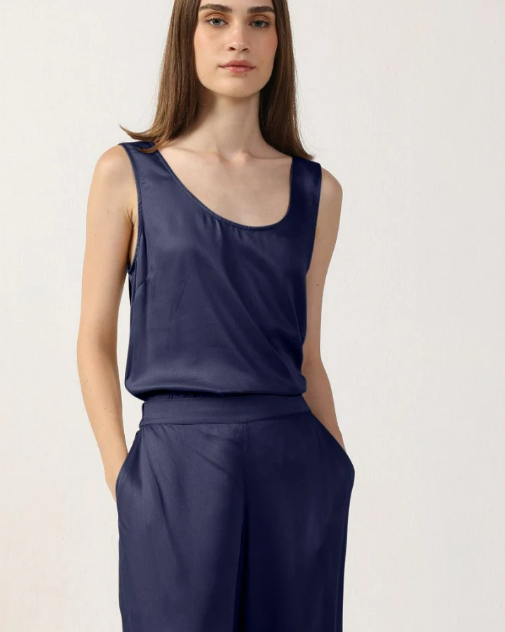 Neu Nomads Damen vegan Tank Top Joelle Mitternachtsblau