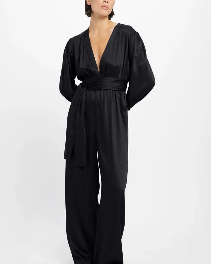 Neu Nomads Damen vegan Jumpsuit Jolene Schwarz