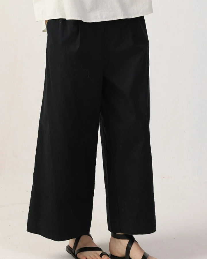 Neu Nomads Damen vegan Hose Cropped Brisa Schwarz