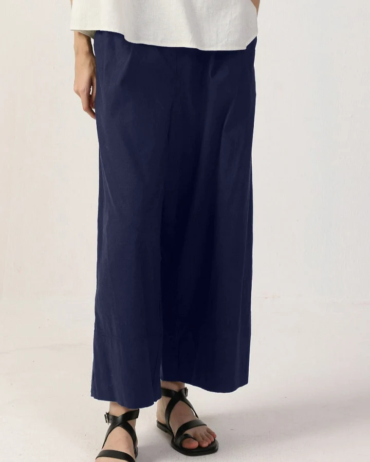 Neu Nomads Damen vegan Hose Brisa Cropped Mitternachtsblau