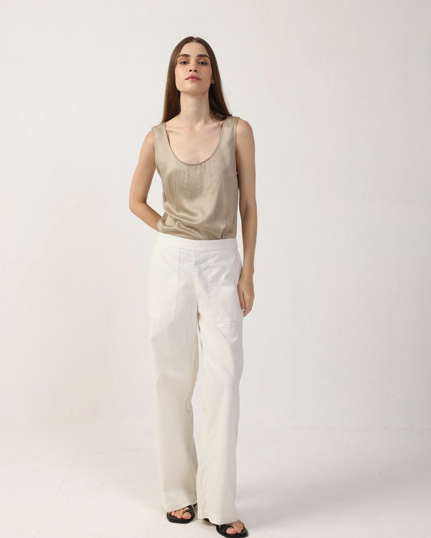 Neu Nomads Damen vegan Hose Blythe White – Ansicht 2