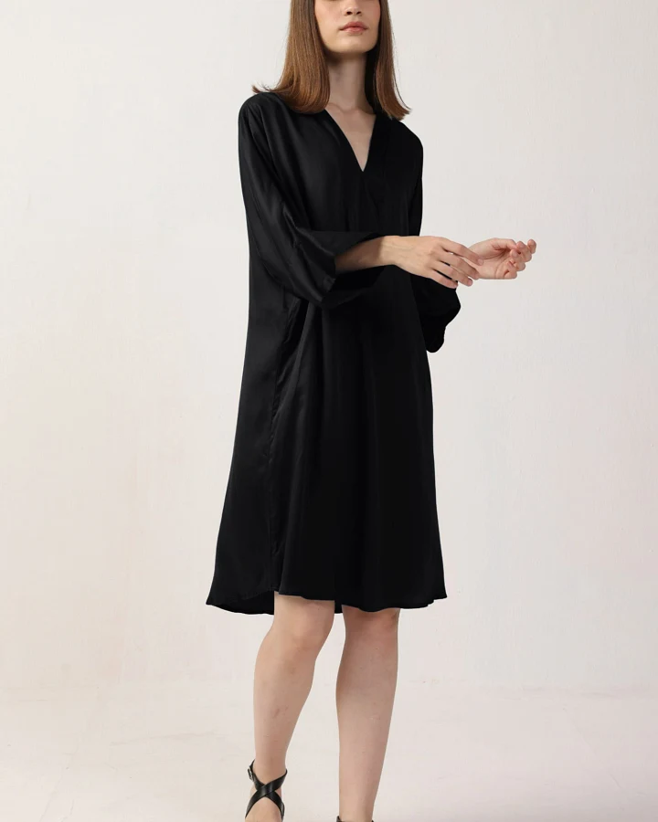 Neu Nomads Damen vegan Kleid Kimono Schwarz
