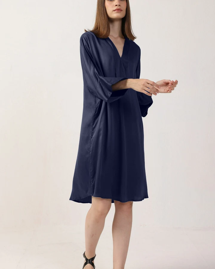 Neu Nomads Damen vegan Kleid Kimono Mitternachtsblau
