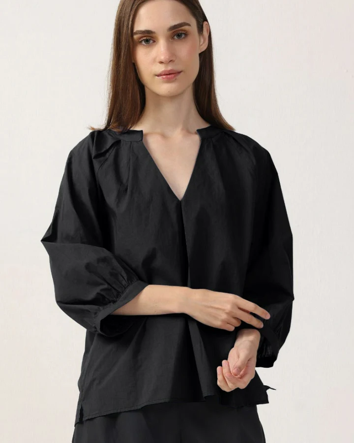 Neu Nomads Damen vegan Bluse Estee Schwarz