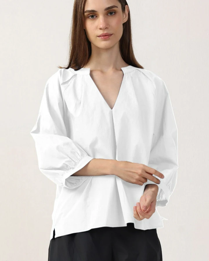 Neu Nomads Damen vegan Bluse Estee Weiß
