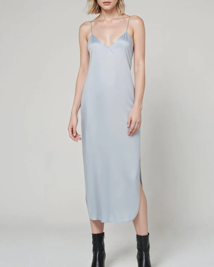 Neu Nomads Damen vegan Kleid Slip Gitta Eisblau