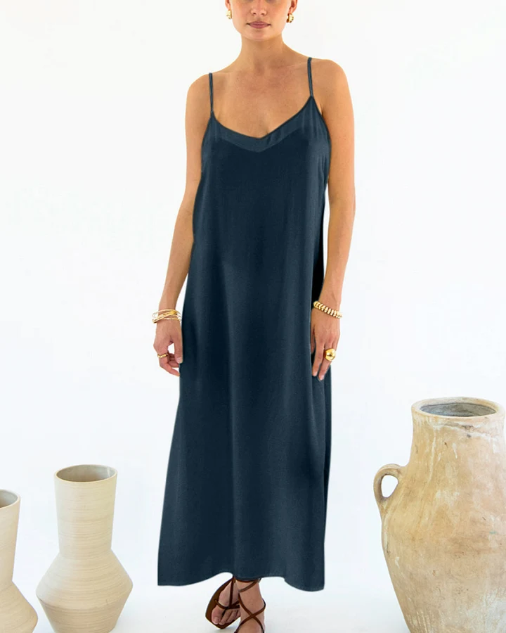Neu Nomads Damen vegan Kleid Slip Gitta Mitternacht