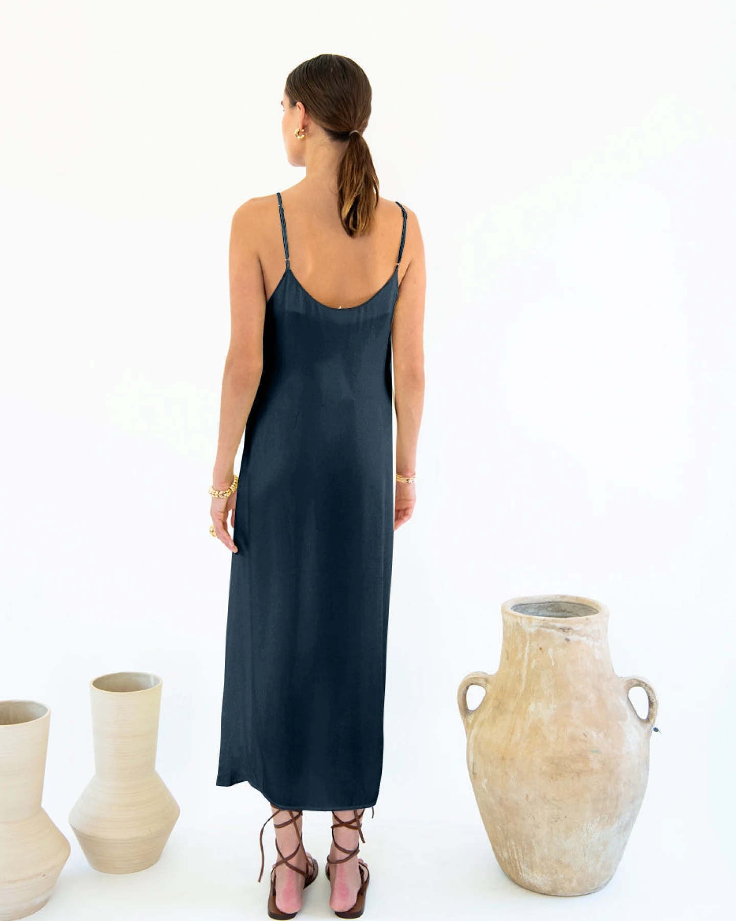 Neu Nomads Damen vegan Kleid Slip Gitta Mitternacht – Ansicht 2