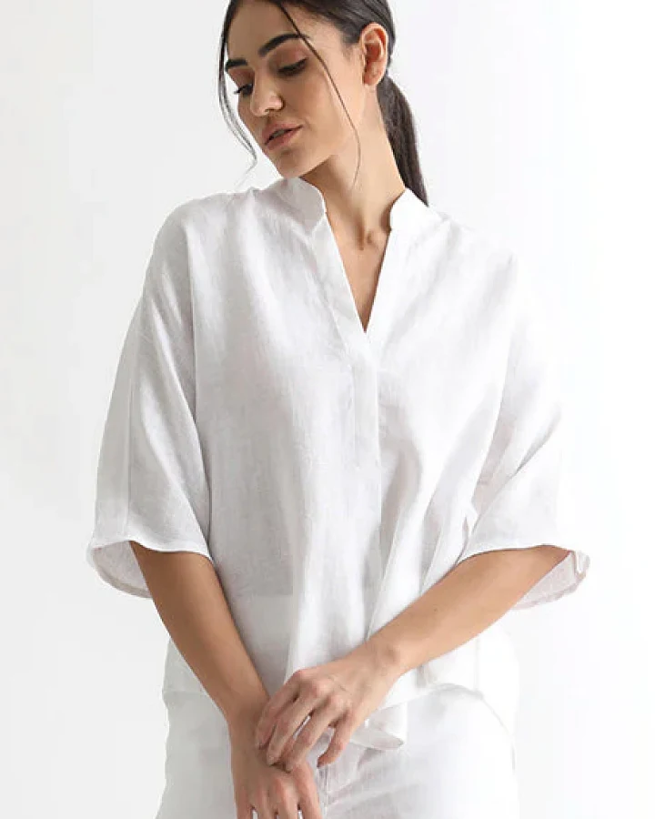 Neu Nomads Damen vegan Bluse Goa Weiß