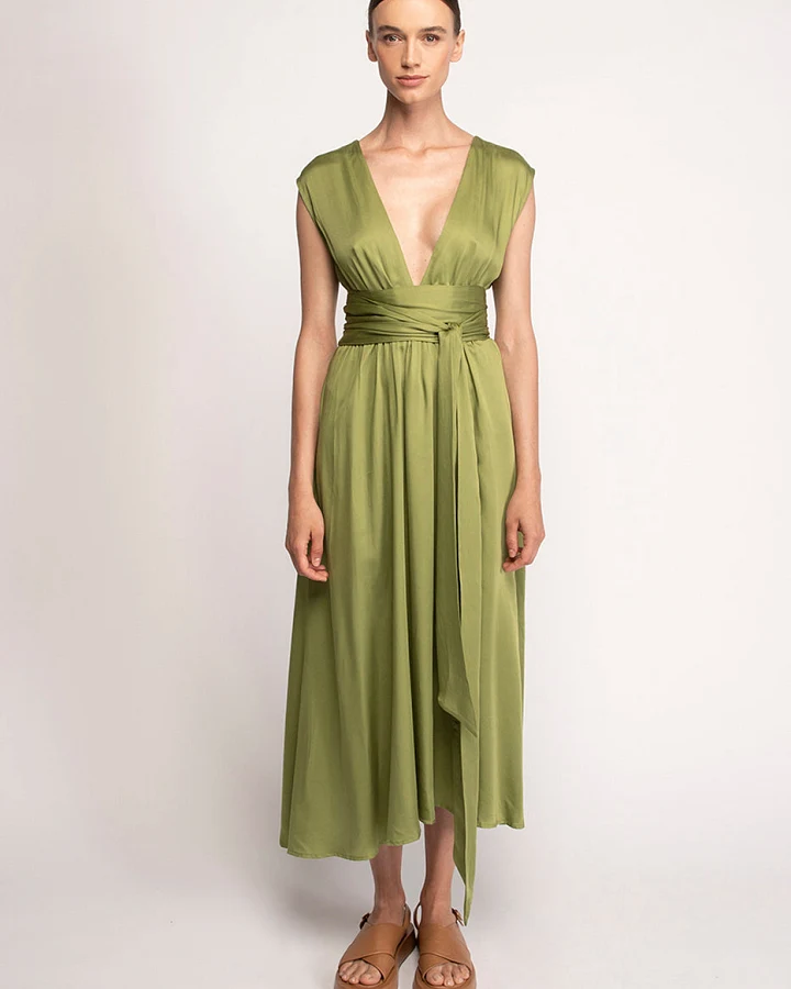 Neu Nomads Damen vegan Kleid Belize Gras
