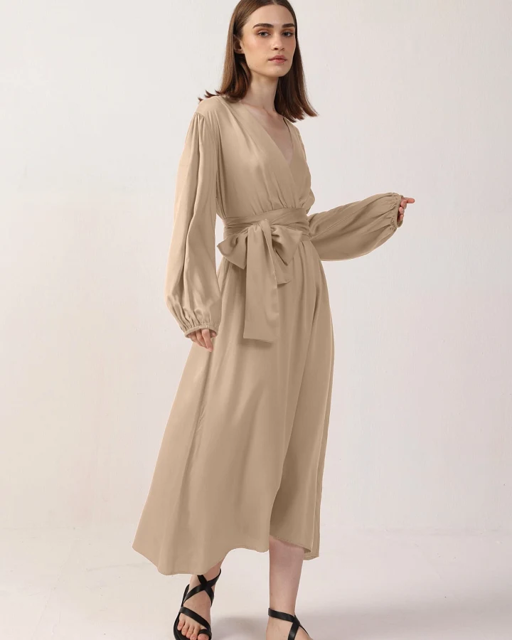 Neu Nomads Damen vegan Kleid Rachel Langarm Goldie