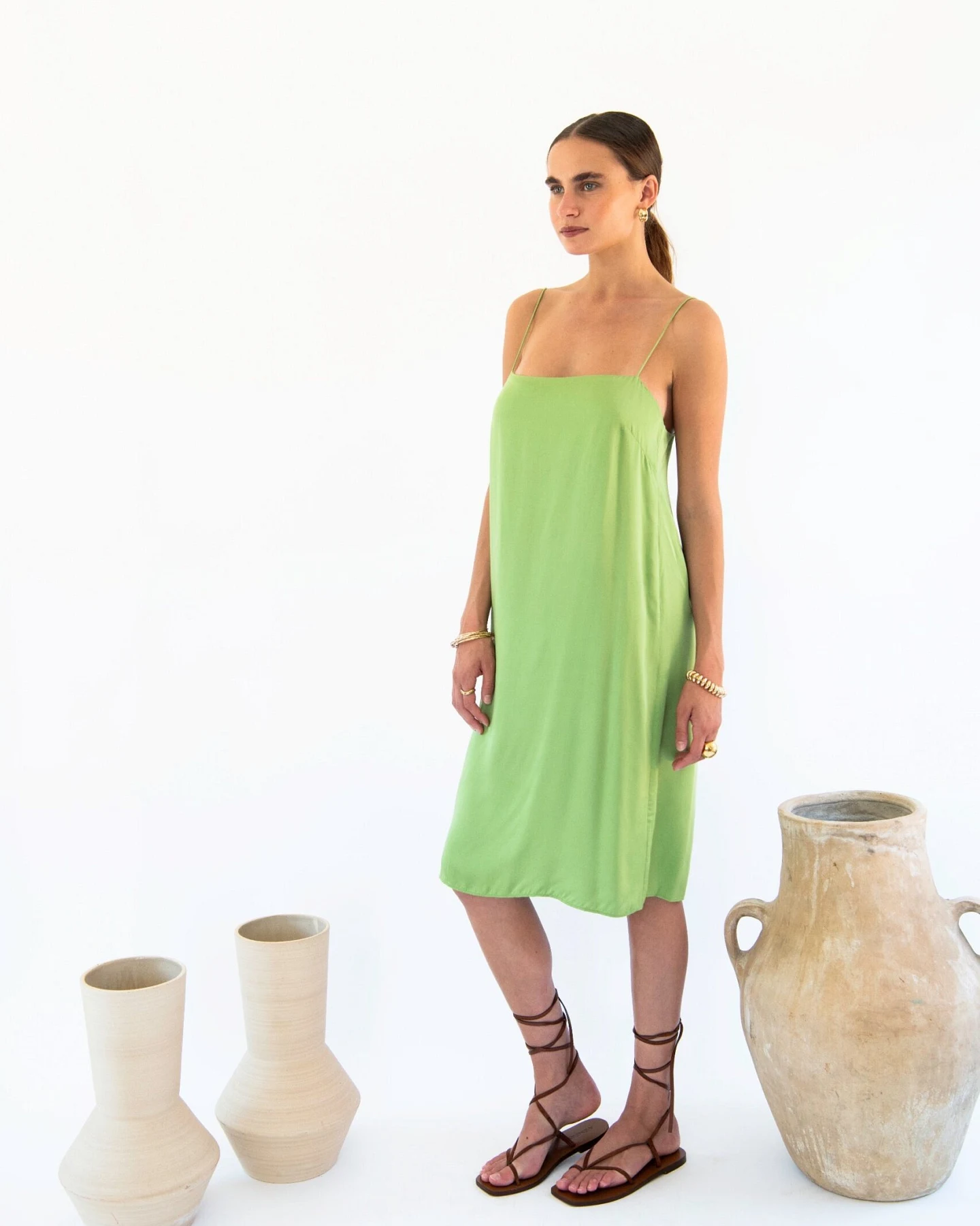 Neu Nomads Damen vegan Slip Dress Julianne Boxy Emerald – Ansicht 2