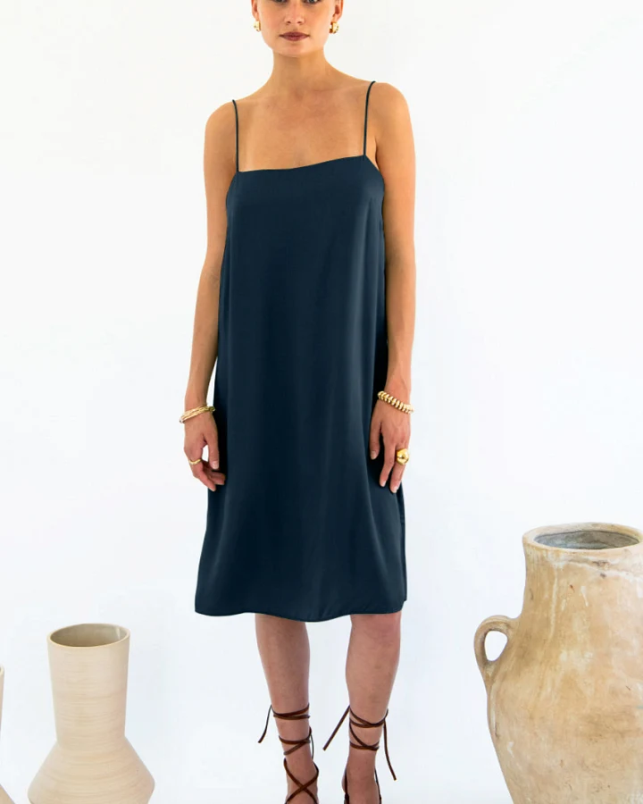 Neu Nomads Damen vegan Slip Dress Julianne Boxy Midnight